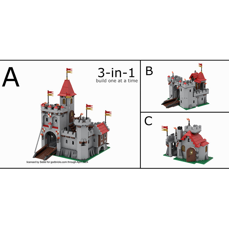 3 in 1 Medieval Lion Knight Castle