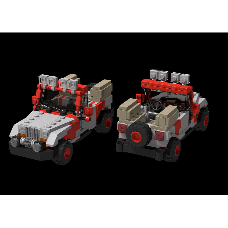 MOC-112305 Jurassic Park Staff Jeeps Bundle JP10 JP12 JP18 ( W 6 Studs )