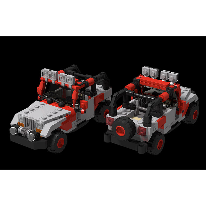 MOC-112305 Jurassic Park Staff Jeeps Bundle JP10 JP12 JP18 ( W 6 Studs )
