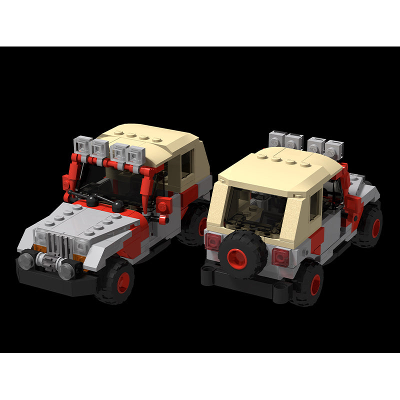 MOC-112305 Jurassic Park Staff Jeeps Bundle JP10 JP12 JP18 ( W 6 Studs )
