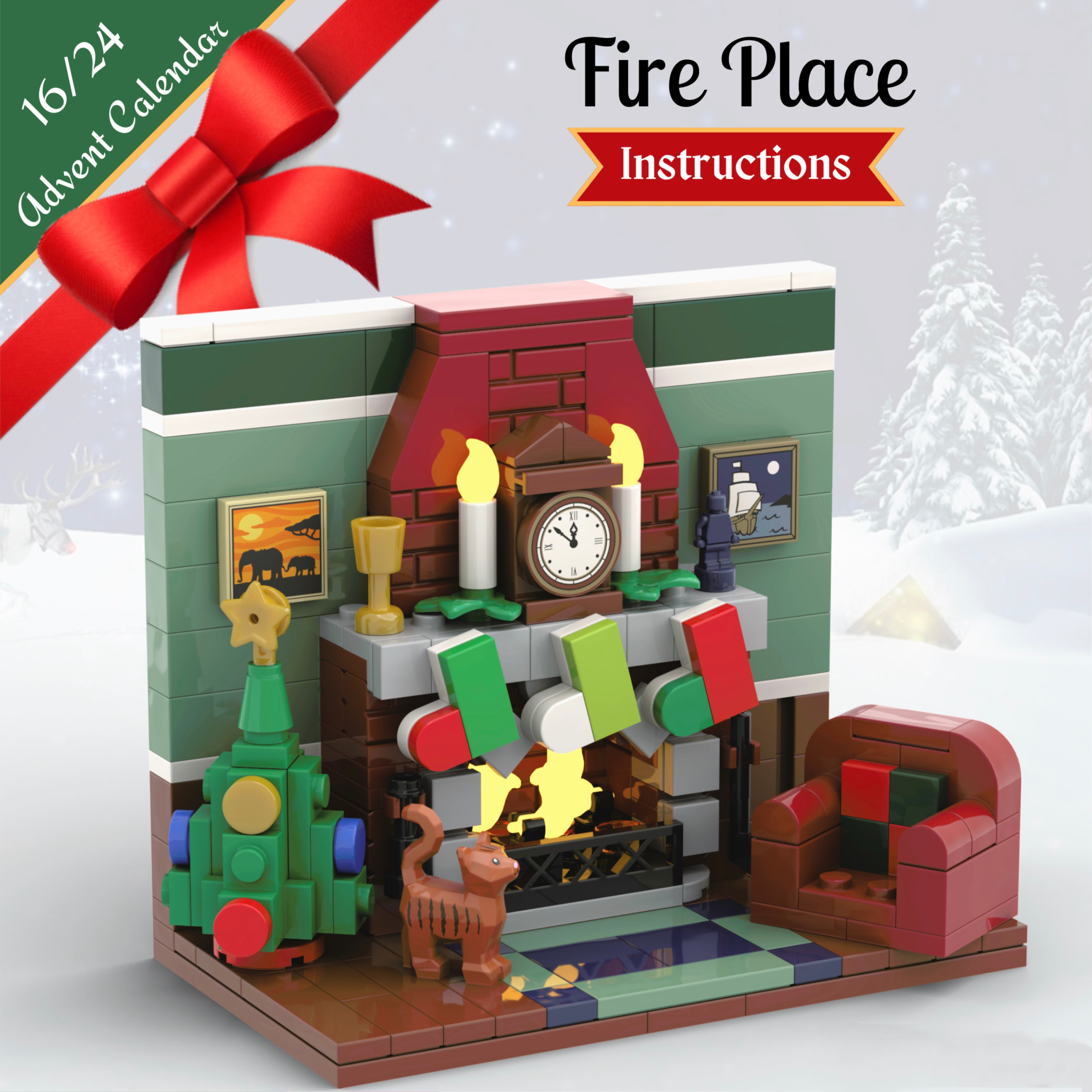MOC-132093 Fire Place - CHRISTMAS MOC