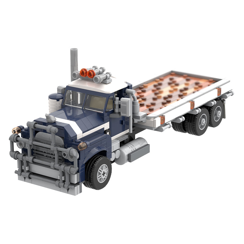 MOC-164204 Mack R Series Flatbed Truck - Dark Blue/White