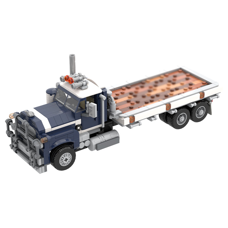MOC-164204 Mack R Series Flatbed Truck - Dark Blue/White