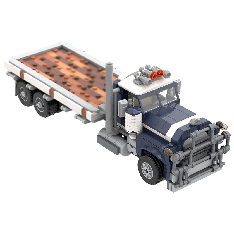 MOC-164204 Mack R Series Flatbed Truck - Dark Blue/White