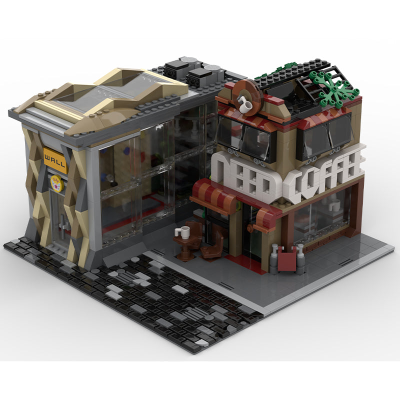 MOC-97691 "Need Coffee" and "Wall Club" Rockclimbing Gym