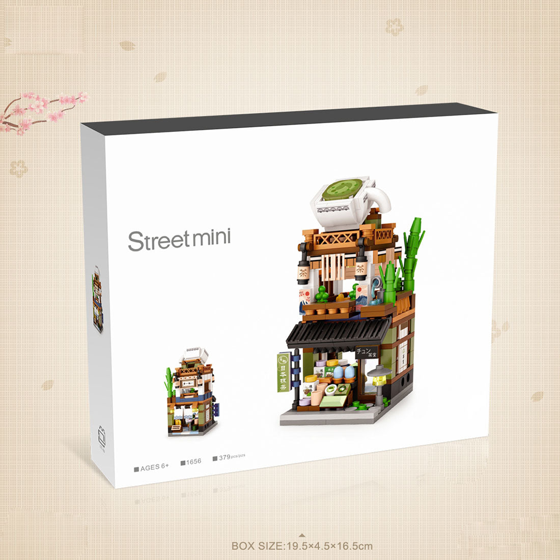 City mini Japanese street matcha shop MOC