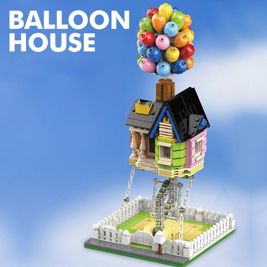 Creative Levitating Gravity Blocks Balloon Flying House MOC