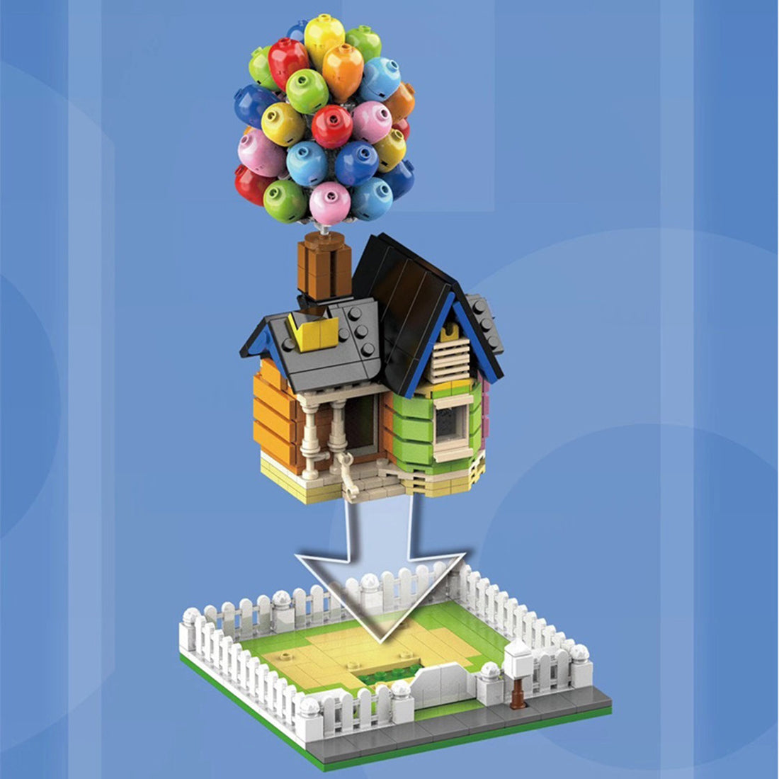 Creative Levitating Gravity Blocks Balloon Flying House MOC