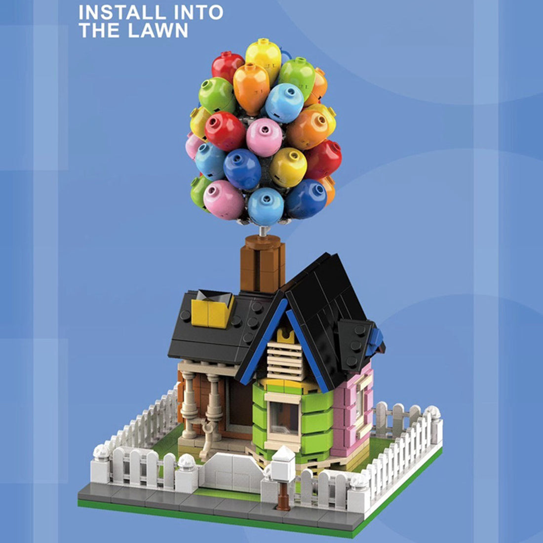 Creative Levitating Gravity Blocks Balloon Flying House MOC