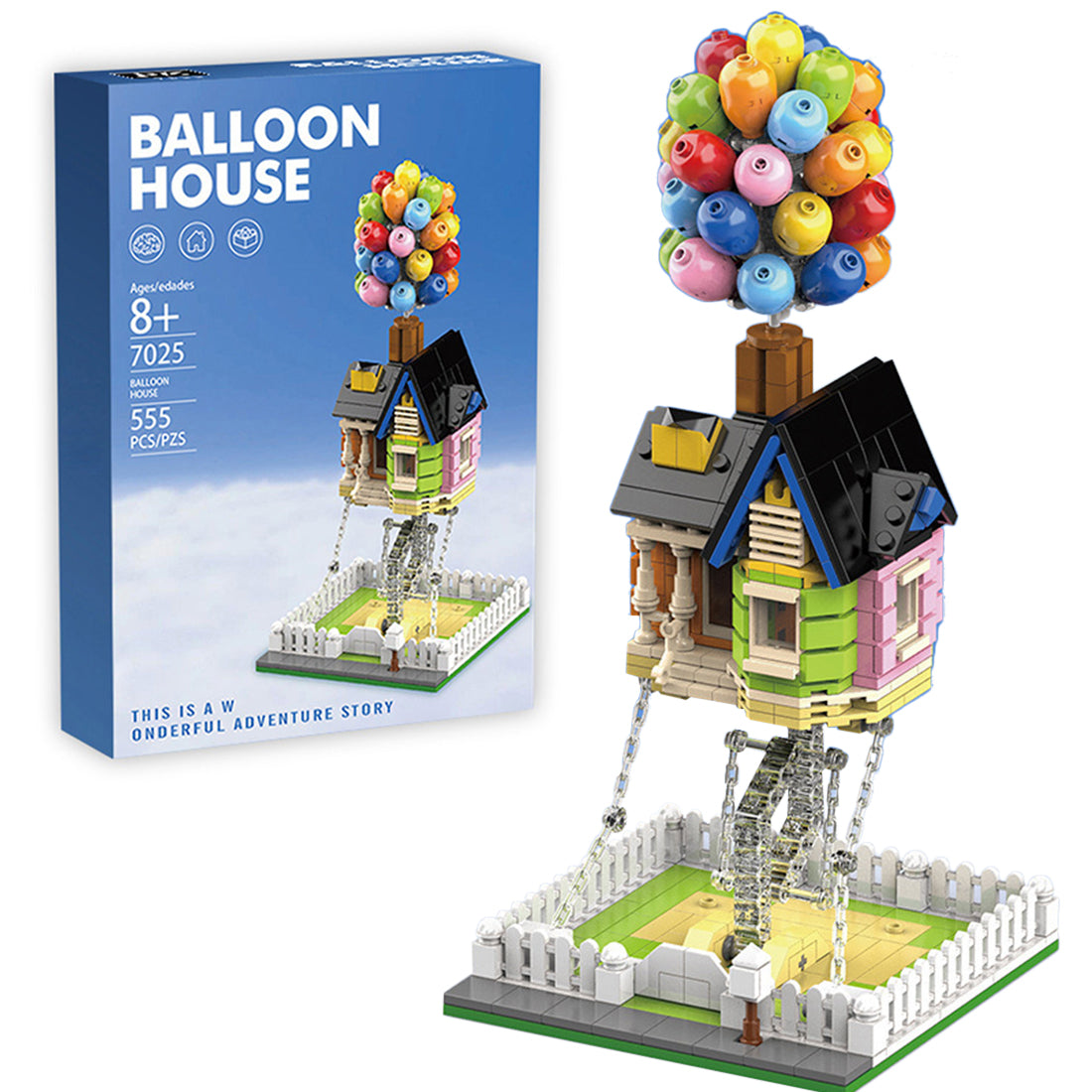 Creative Levitating Gravity Blocks Balloon Flying House MOC