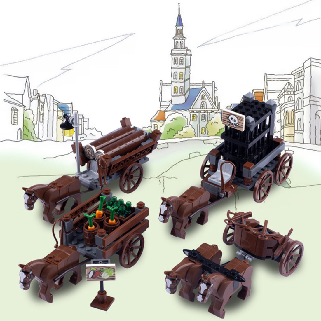 Medieval Characters Chariot MOC