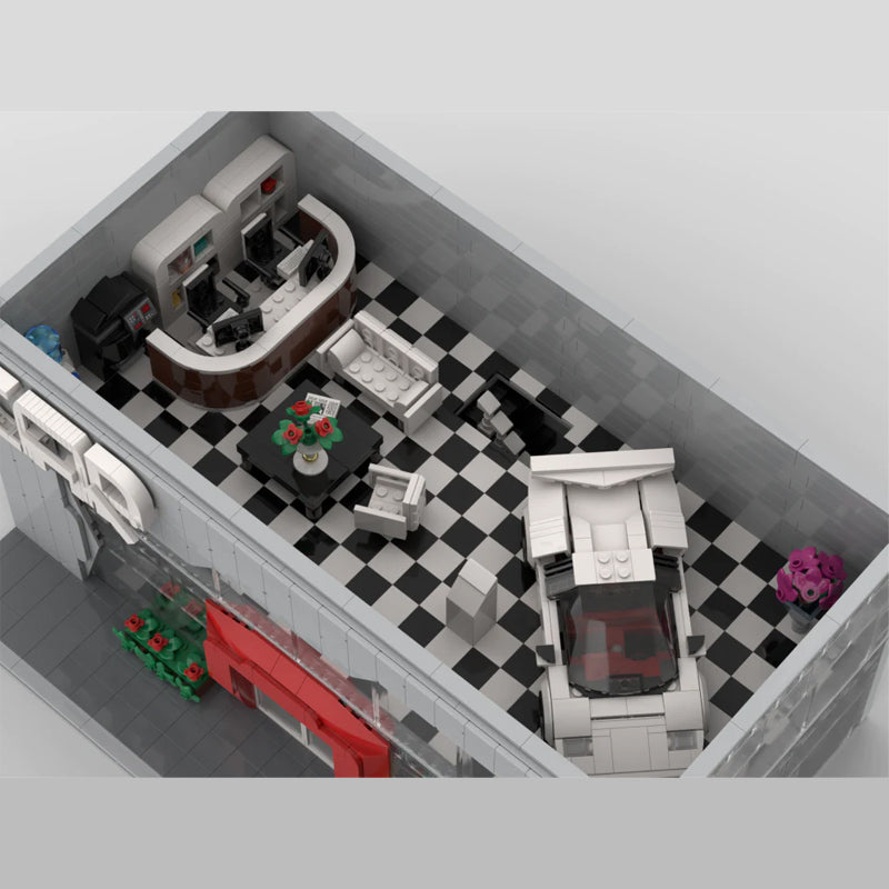 MOC-131241 Modular Car Show and 3 Speed Champions models