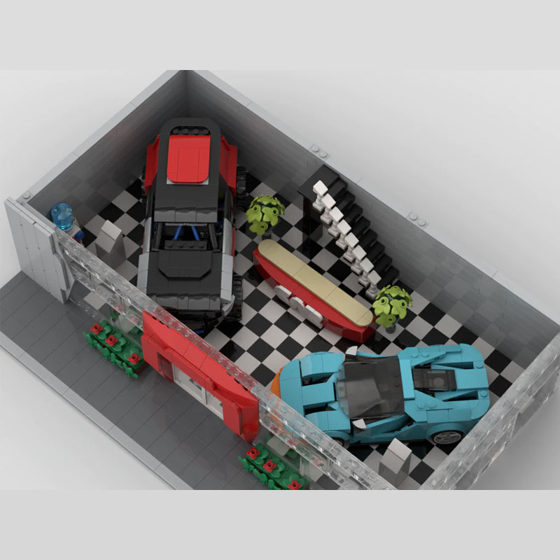 MOC-131241 Modular Car Show and 3 Speed Champions models