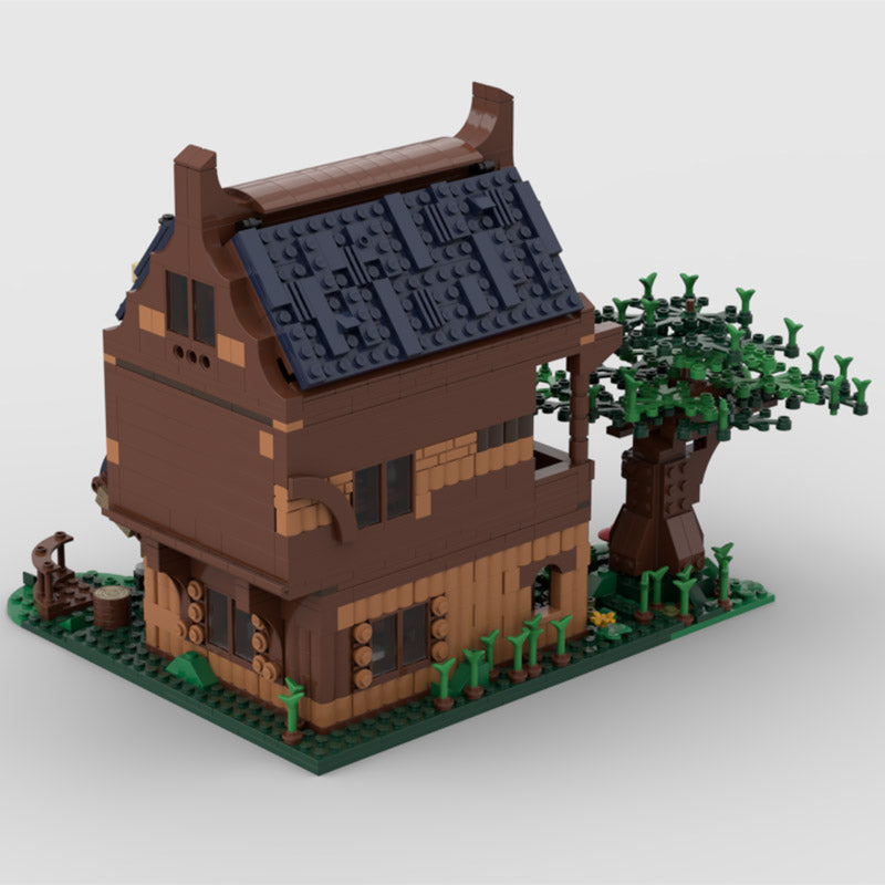 MOC-96612 Medieval blacksmith shop hamlet