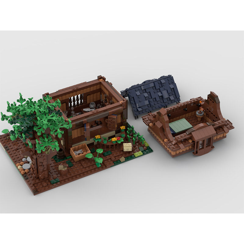 MOC-96612 Medieval blacksmith shop hamlet