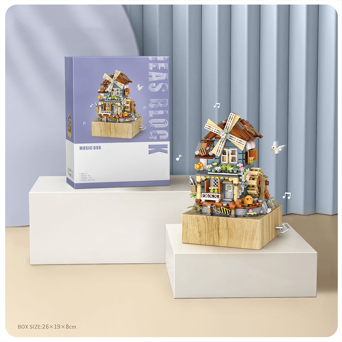 Windmill House Music Box MOC